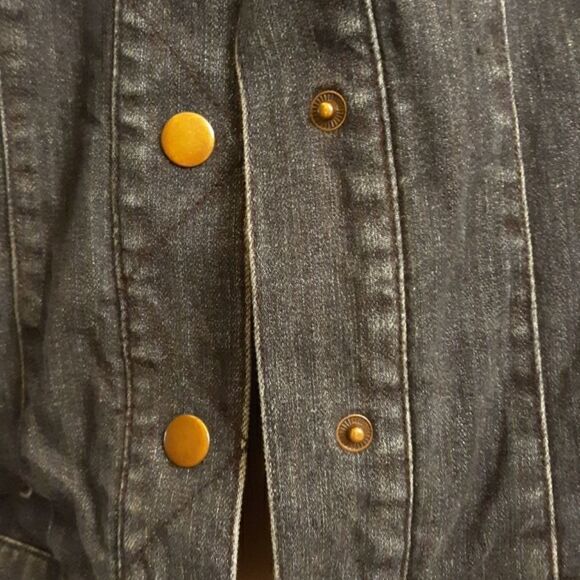 Coldwater Creek dark blue jean snap jacket - Picture 3 of 8
